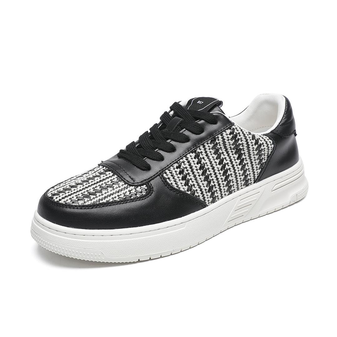 

Fashion Genuine leather board shoes Luxury designer s new style Leisure sports Fashion Party Outdoor trendy shoes Black and white 44 чёрный