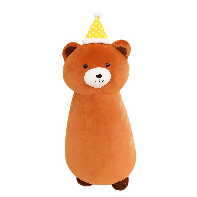 70cm Cartoon Animal Plush Pillow Fox Lamb Penguin Bear Sleeping Bolster Companion Friend Gift