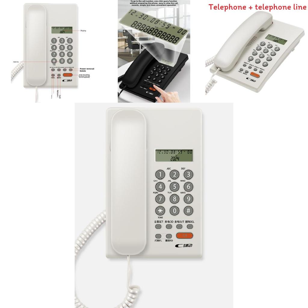 Traditional Corded Landline Phone For Home Office With Call Display And Phonebook Storage
