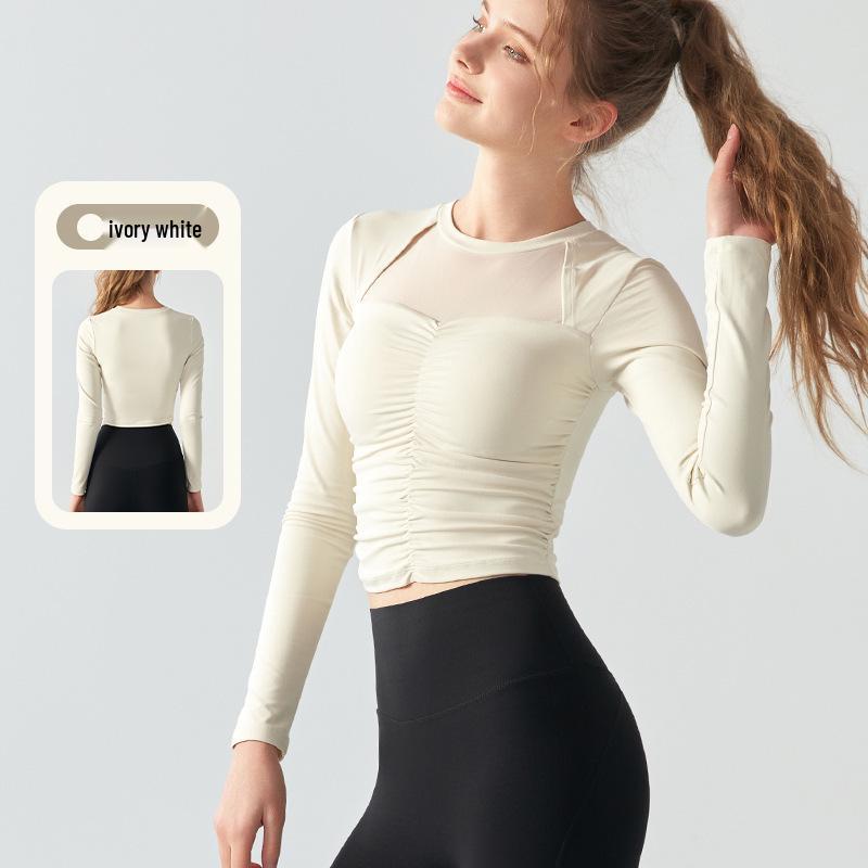 

Women s Long-Sleeve Mesh Top for Yoga, Pilates, and Fitness M