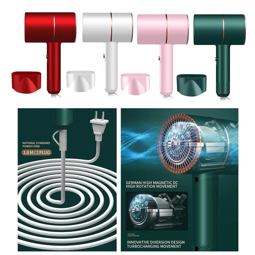 Portable Hair Dryer Strong Wind Hammer Blower Salon Dryer Hair Negative Ionic Hammer Blower Home Electric Blue Light Blow Drier