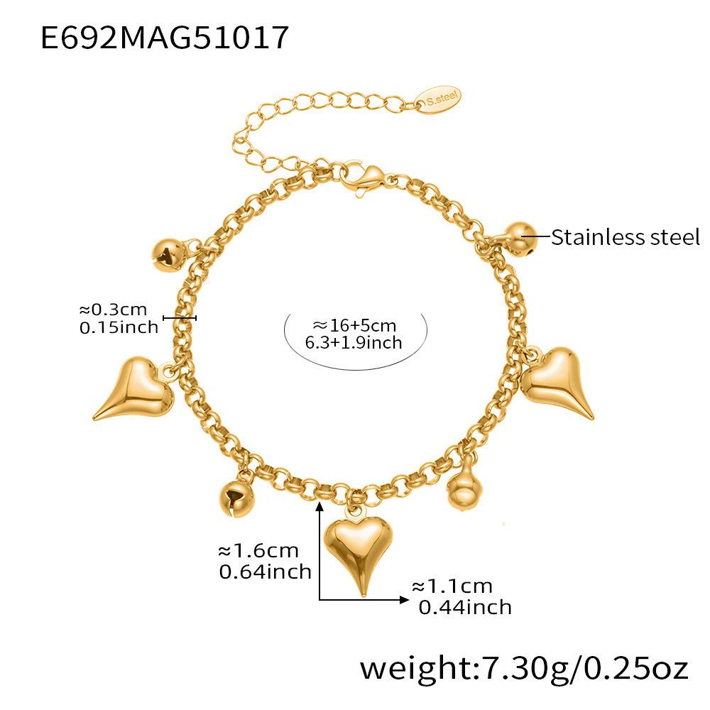 Qiong Yao Ocean-Style Shell & Fish Pendant Bracelet with 18k Gold PVD Plating