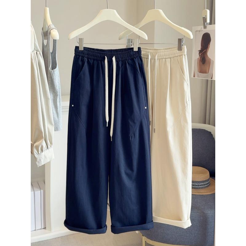 

Ретро однотонные брюки-кюлоты длиной девять десятых с кулиской, женские, осенние, новый дизайн, модные, свободные и стройнящие брюки галифе XL темно-синий