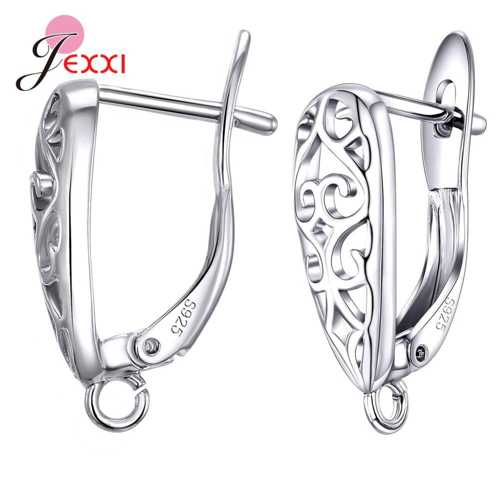 Drop Shipping Echte 925 Sterling Silber Ohrring-Komponenten Für DIY Schmuckzubehör Hohe Qualität Damen Mädchen Schmuckkomponente