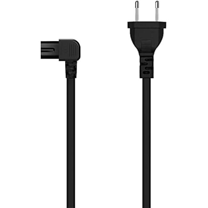 AISENS Câble d'alimentation coudé forme 8 - CEE7/16/M-C7/H - 1,8 m - Couleur noire
