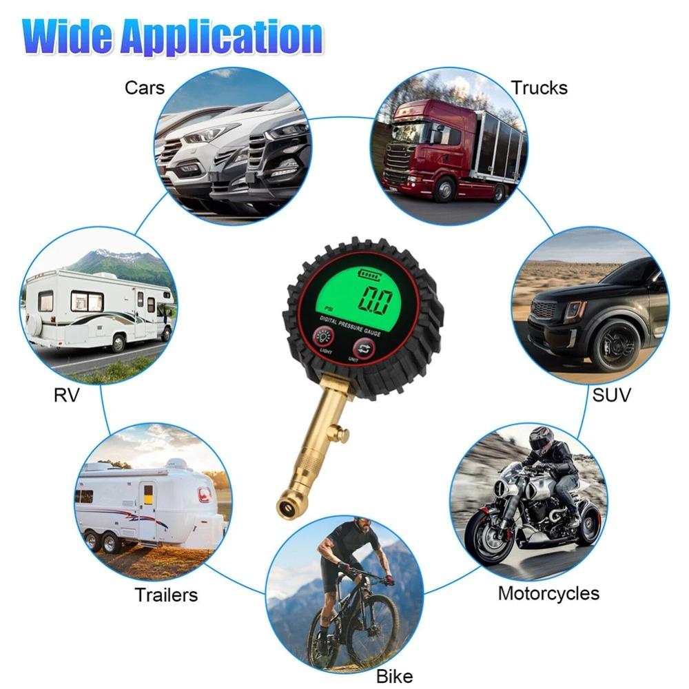 3-255PSI Digital Tire Pressure Gauge Professional Meter Accessories  For Car Truck Motorcycle