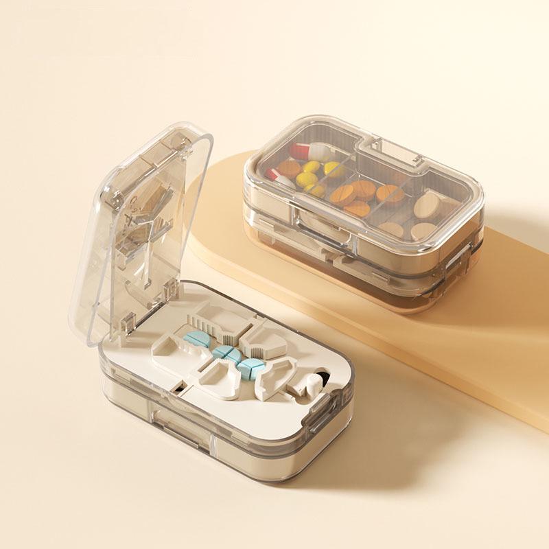 

Multi-function Portable Pill Cutter and Splitter with Dual-division Pill Box