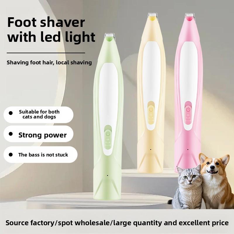 Dog Paw Hair Trimmer Electric Grooming Tool With Led Light For Home Use