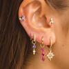 Luxury Geometric Multicolor Zircon Crystal Water Drop Earring Stainless Steel Flowers Pendant Earrings Fashion Wedding Jewelry