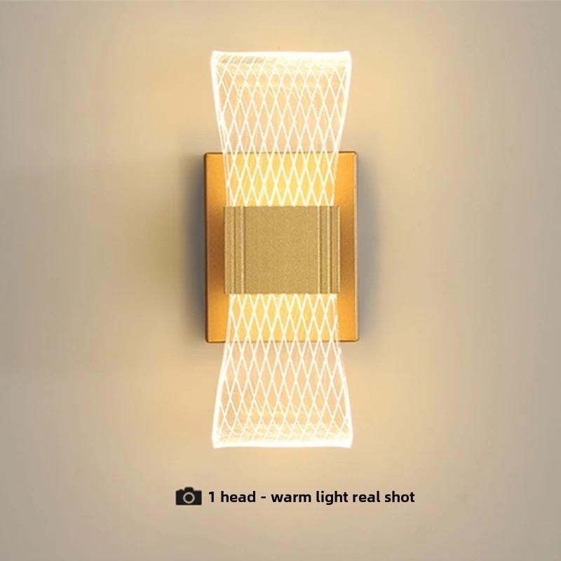 

Nordic luxury wall lamp LED bedside lamp Aluminum wall light Modern Living room background wall decorative light Warm White (2700-3500K) золотий