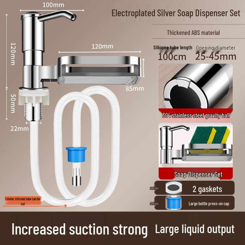 Kitchen Sink Soap Dispenser with Extended Tube for Dishwashing Liquid