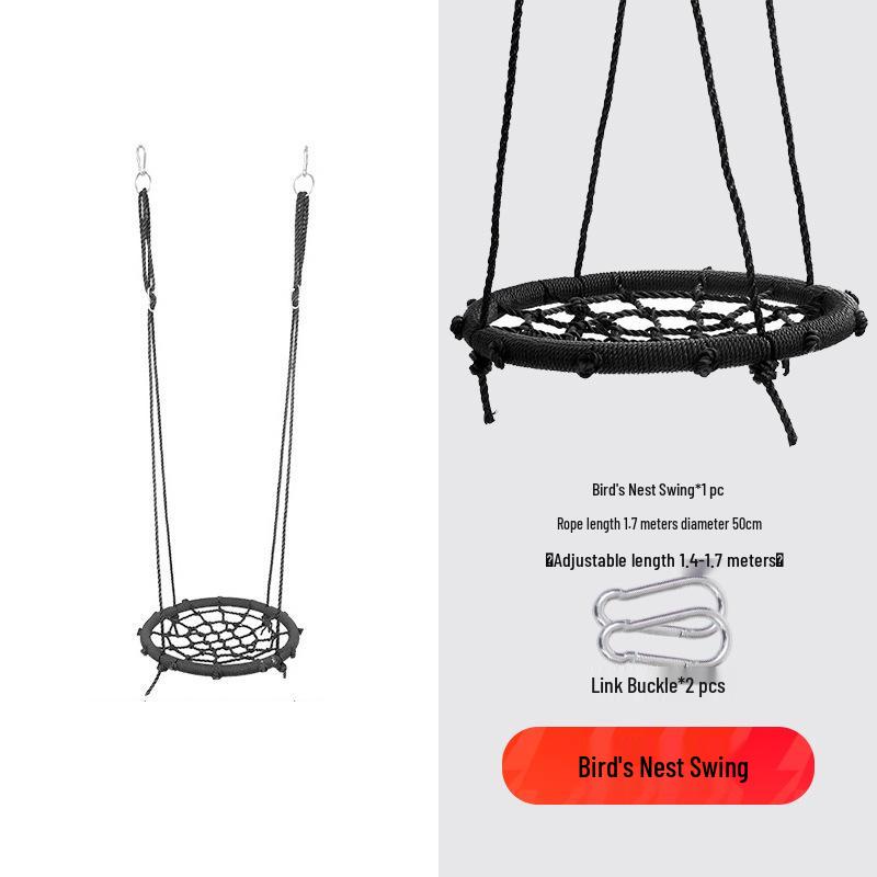 Children's Outdoor Sensory Integration Rope Ladder and Swing Set with Climbing Rings