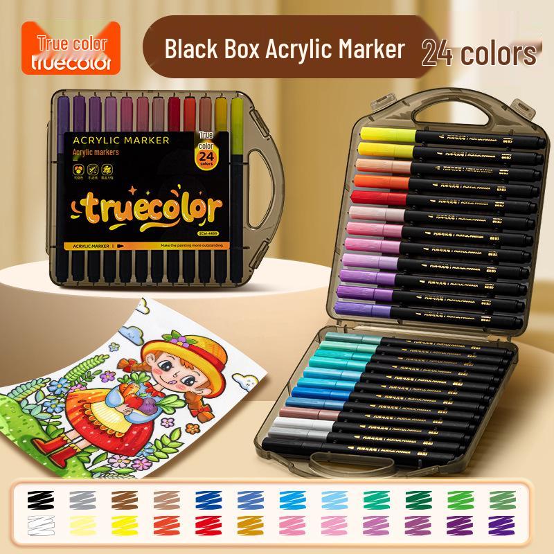 Квадратный маркер истинного цвета: Набор акварельных маркеров и акриловых мелков для детей, разноцветная кисть