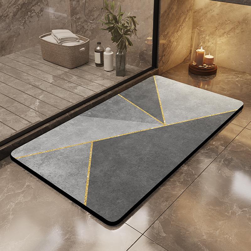 Silt Mold Absorbent Bath Mat, Bathroom Floor Absorbent Foot Mat, Dirt-resistant and Slip-resistant Floor Mat