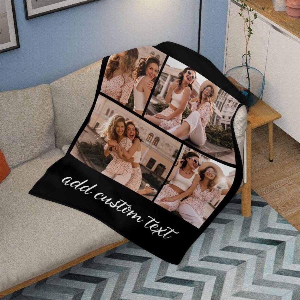 1pc Gifts For Sister Blanket Customized Pictures With Photos And Name Blankets  Close Friend's  Gift  We Love You Throw Blanket
