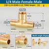 1Pc Pneumatic Brass Pipe Fitting Male-Female Thread Conversion Connect 1/8" 1/4" 3/8" BSP Tee Type Copper Water Oil Gas Adapter