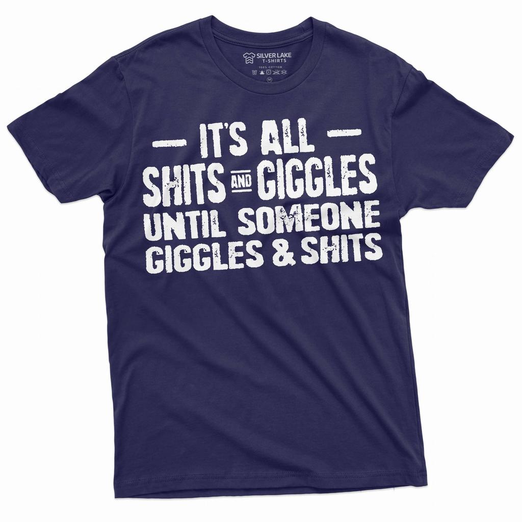 Sh&ts and Giggles: Men's Funny Text Tee - Guaranteed Giggles Shirt For Him Men