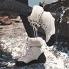 COOJOY Snow Boots with Boa Thick and Size 41 Women's High-Top Lining, Sole, Beige,