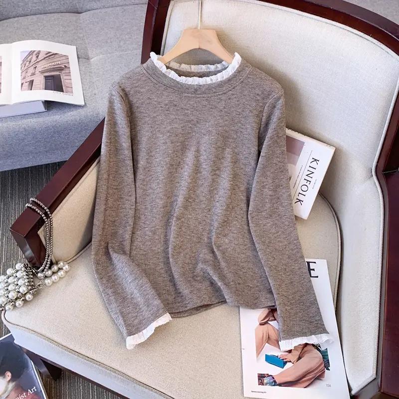 Pullovers Tops Women Long Sleeves Autumn Winter Fleece Lined Blouse Oversized Half Turtleneck Loose Long Sleeve Shirt Slim Pullover Tops