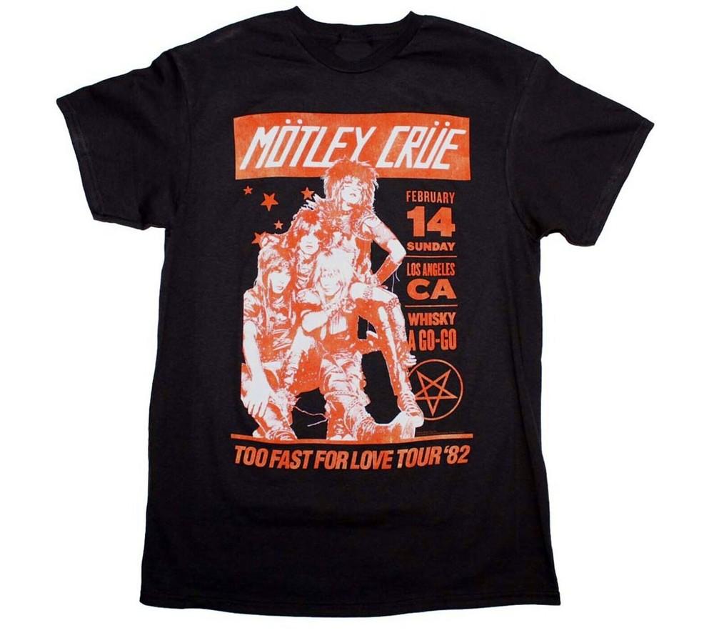 MOTLEY CRUE cd lgo WHISKEY A GO GO  82 Official SHIRT MED New too fast for love Unisex T-Shirt XXXL