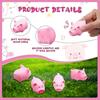 50 Pcs Pink Rubber Pig Bath Toys Bulk, Mini Squeaky Piggy Floats for Baby Shower Halloween Christmas Party Birthday Gift
