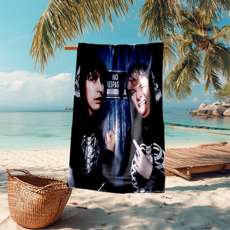 proof beach towel with Sam and Colby pattern - soft,absorbent,quick-drying,machine washable - perfect for swimming,camping,bathing