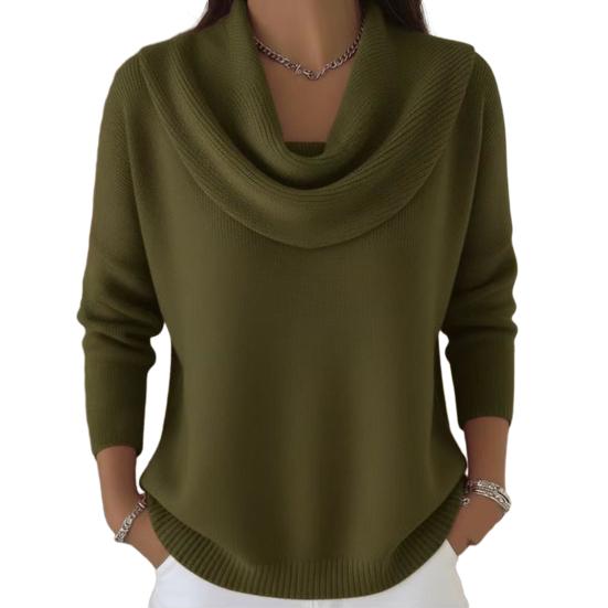 Pulover Dama Guler Leagăn Mânecă Lungă Culoare Solidă Jumper Topuri Croială Slim Moale Respirabil Iarnă Stratificare Topuri Tricotate Casual