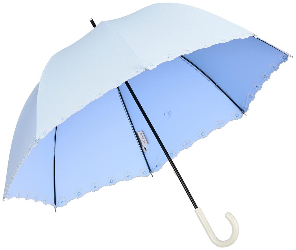 Esta MOONBAT Beauty Level 1 Light Sun and Rain Long and UV Rib 50cm Shield, Blocking, Parasol, Umbrella, Chambray, Heat, Light, Protection, Women's,