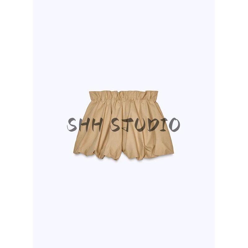 Spring New Women's Clothing Casual Puffy Pants Foot Cotton Blended Mid-Waist Balloon Version Shorts 2712737