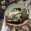 Vintage Rust Beetle 8x8 Inch Round Aluminum Sign