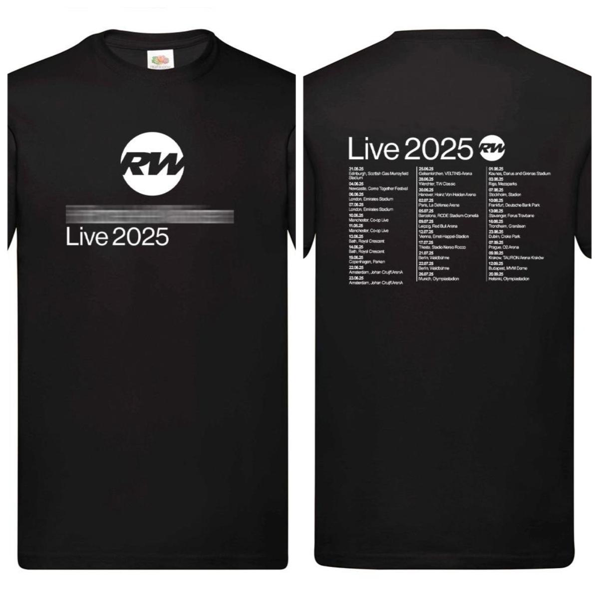 

Robbie Williams Unofficial T-Shirt Live 2025 Tour Music Fan Concert Tee Gift High-end Oversize Is for Both Men and Women Top Tee S