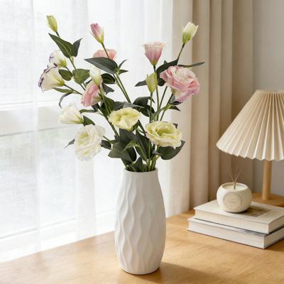 Yousheng 3-Koppige Kunstbloemenbos Nep Zijde Eustoma Lisianthus Bloemen met Lange Steel Nep Bloemschikking voor DIY Bruidsboeket Tafel