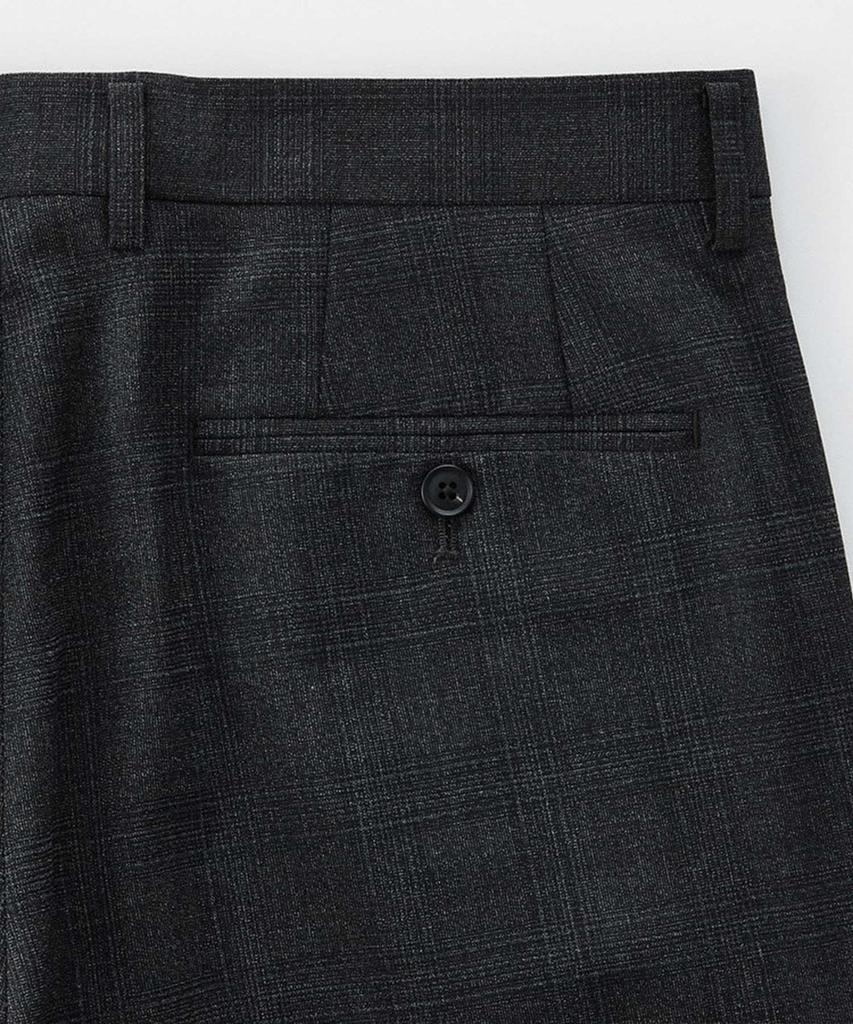 STCO 50% Extra Fine Wool Shadow Check Formal Pants Charcoal Grey (Classic Fit)_Sslva64Ccc