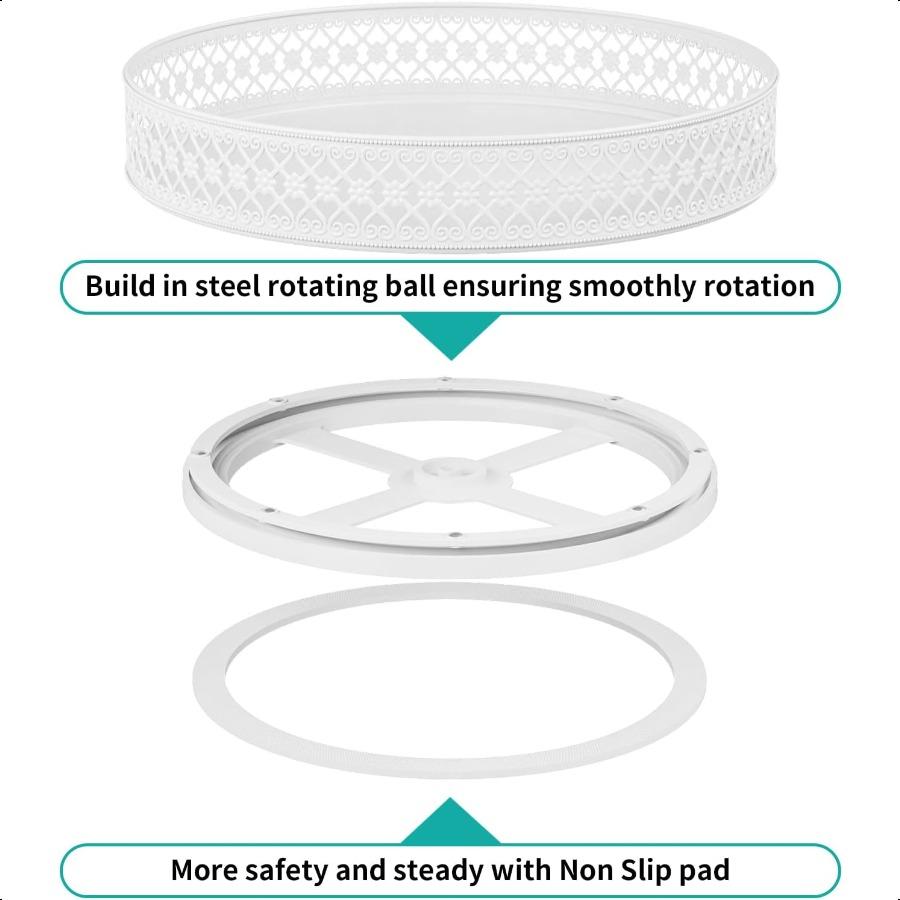 Turntable Organizer 13 inch Rotating Spice Rack Metal  for Cabinet Pantry Kitchen Countertop Dining Table Cupboard Bathroom Va