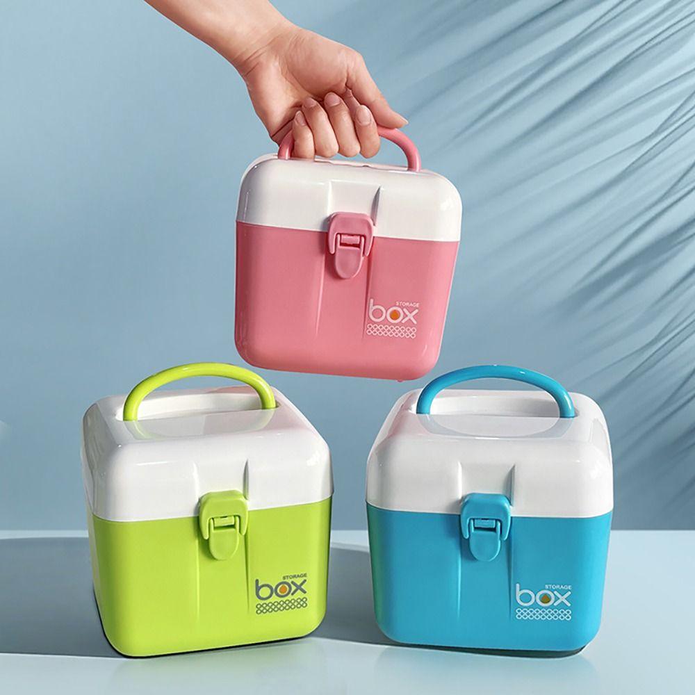 Handheld First Aid Kit Plastic Desktop Storage Box Moisture-proof Mini Medicine Box  Candy