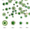 Størrelse Dobbelt Lag Blomst Blandet 100 stk Fargerik Solsikke Skive Bor Spenne Krystall Håndsøm Bor DIY Smykketilbehør Rhinestone Sy på Perler
