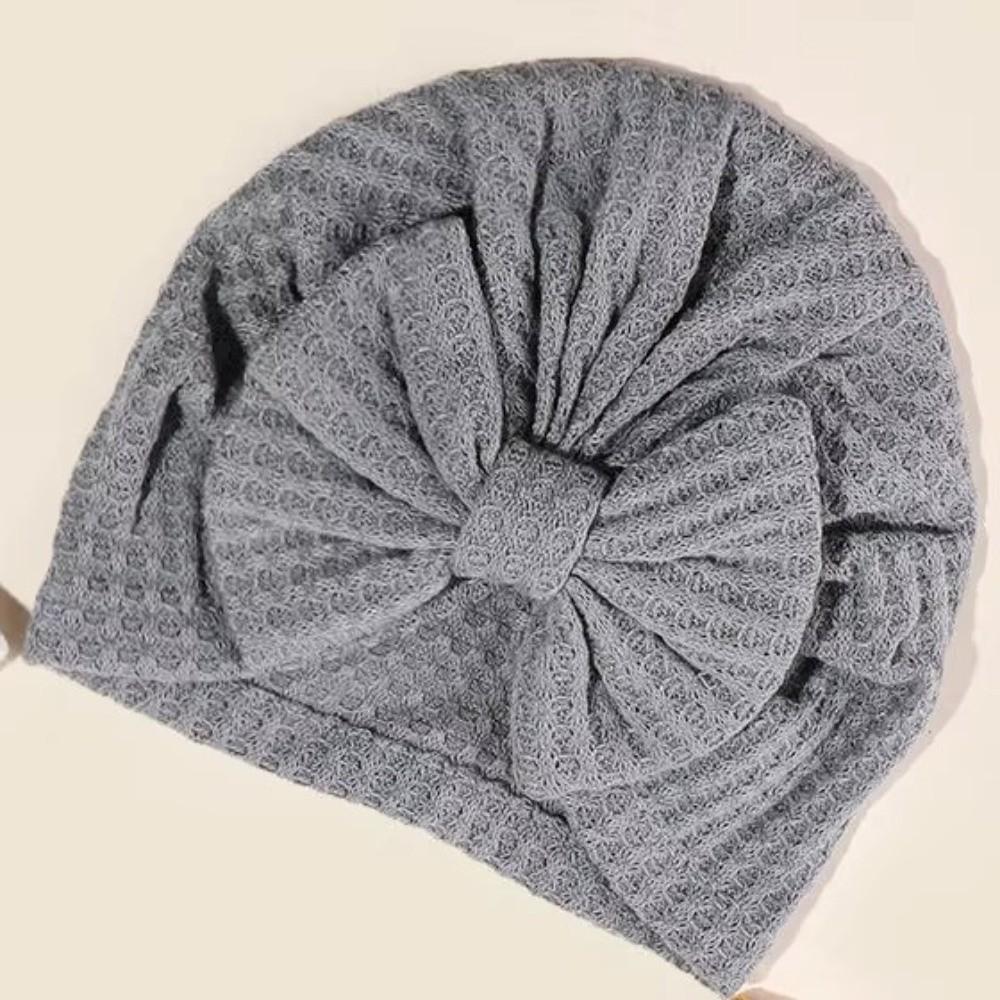 Solid Color Infant Turban Hat Knotted Design Newborn Head Wrap Cute Baby Hat  0-6 Months Fit