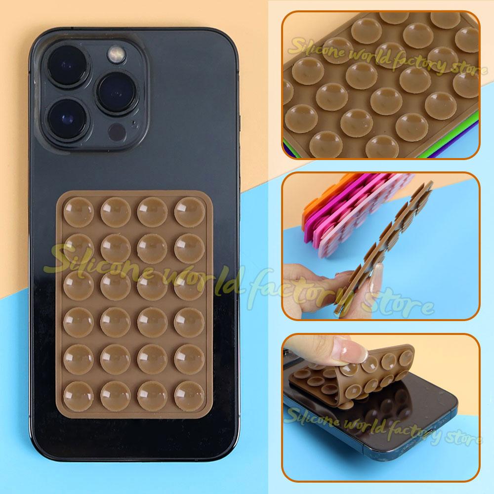 Silicone World Multifunctional Double-sided Silicone Suction Phone Holder Phone Case Anti-Slip Back Stickers Mat Wall Stand