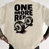 Men's T-Shirt Vintage Funny Gym Workout ONE MORE REP Weightlifting Women Streetwear Cotton Oversized Tees Short Sleeve Loose Top