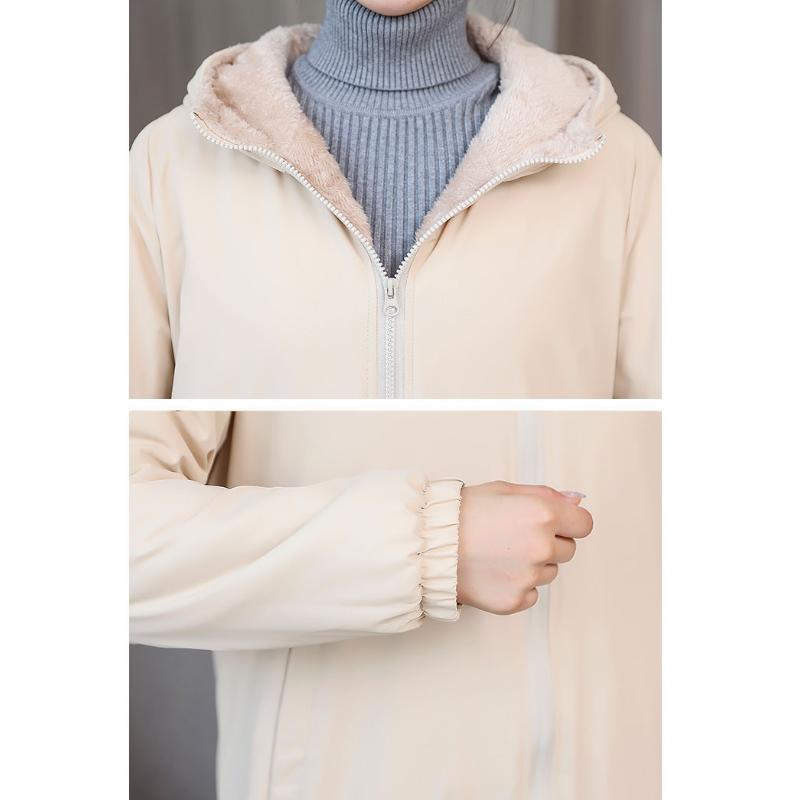 HI-FASHION Übergrößen-Anzugjacke Herbst Winter Verdicken Schlank Langarm Oberbekleidung Damen All-Match Samtmantel