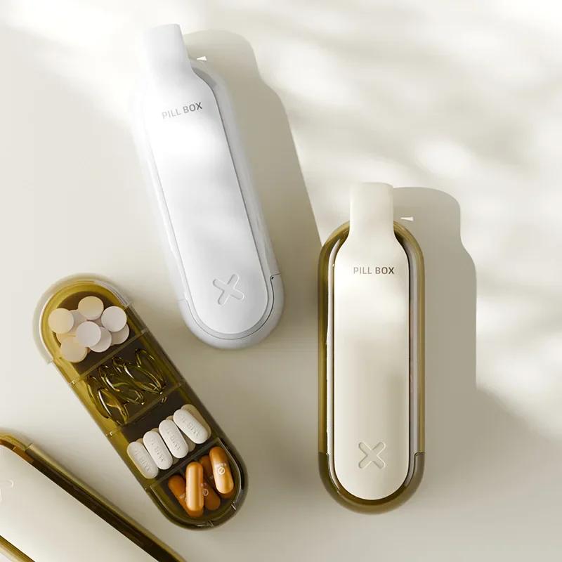 2 in 1 Portable Pill Taker Remover With Medicine Box Household Gadgets Tablets Pills Assistance Tool Pill Dispenser