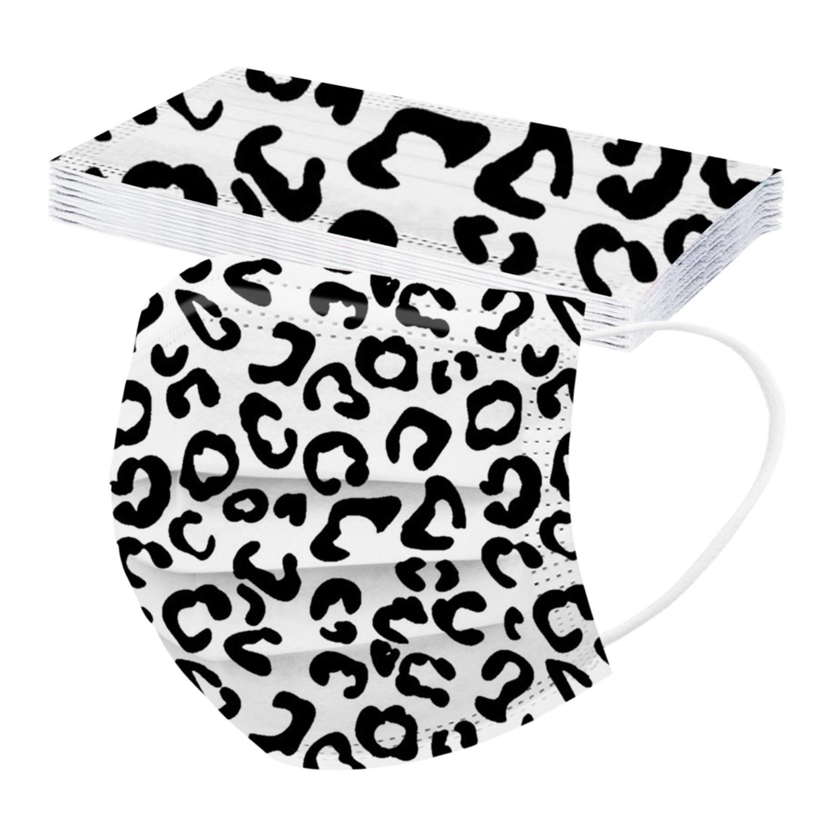 

Трехслойная одноразовая пыленепроницаемая защитная маска с леопардовым принтом для взрослых