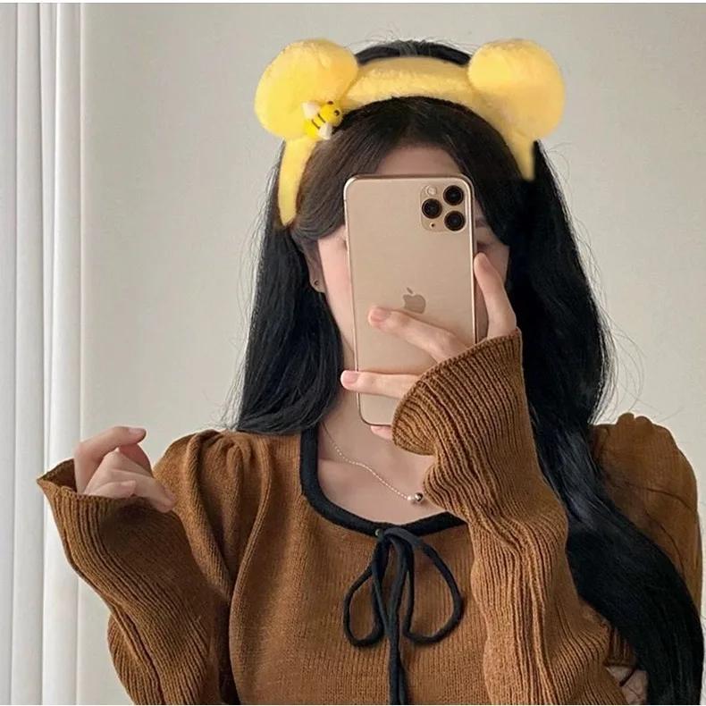 Plush Bear Ear Hairhoop Cartoon Ear Headband Cosplay Costume Halloween Party Lovely Headdress Adult Kids Funny Barrettes