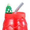 400ml Weihnachtstasse mit Saugrohr, Dekorative Kaffee-Milch-Tee-Tassen, Tasse in Baumform,