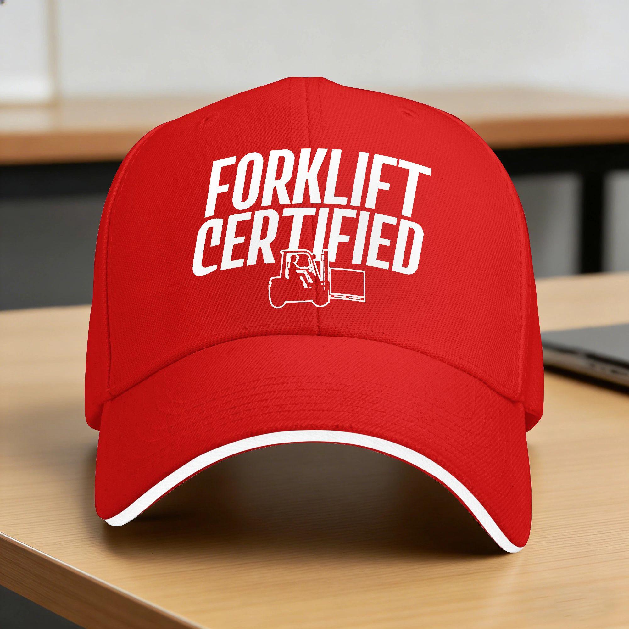 

Forklift Certified Meme Casual Baseball Cap Spring Trucker Hat Hot Sale Hip Hop Hats Men Women Fitted Retro Baseball Caps One Size красный