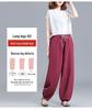 Women's High Waist Cotton Linen Lantern Pants - Spring/Autumn Loose Harem Style