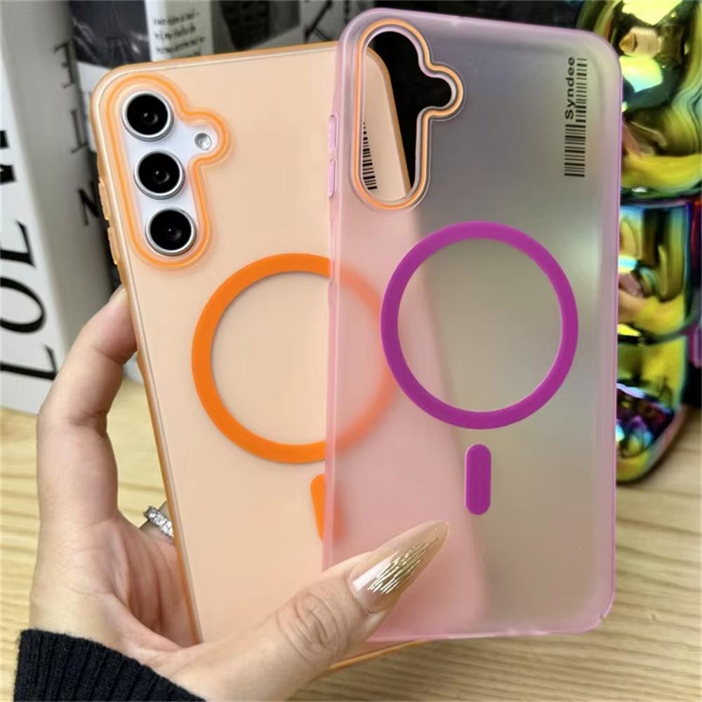 Double Color Matte Hard PC Phone Cases For Samsung Galaxy A56 A36 A16 A55 A35 A15 A54 A34 A14 5G Case For Magsafe Magnetic Cover