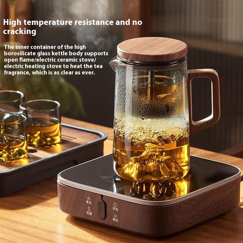 GIANXI Lid Magnetic Suction Tea Infuser Teapot High Temperature Resistant Glass Kettle Separation Filter Tea Brewing Kettle