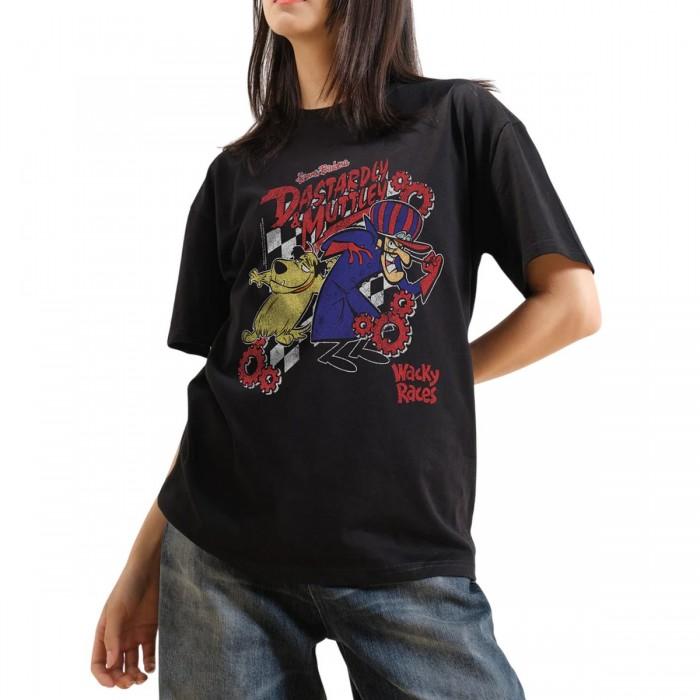 Wacky Races Womens/Ladies Dastardly & Muttley Checkered Cotton Boyfriend T-Shirt