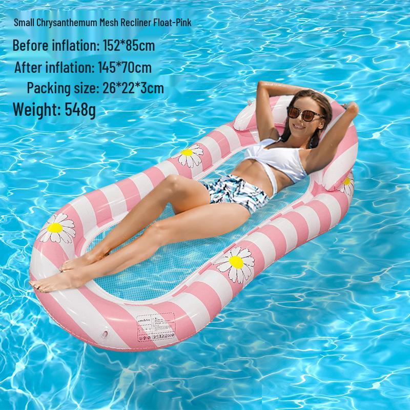 Inflatable Summer PVC Floating Bed with Sunshade and Backrest